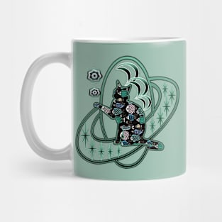 Cat with Fish Pattern Mug